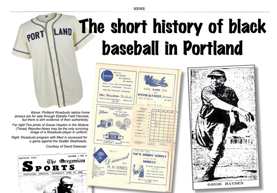 Image if a baseball shirt, a baseball picture tossing a ball and an insert of a Rosebud program.